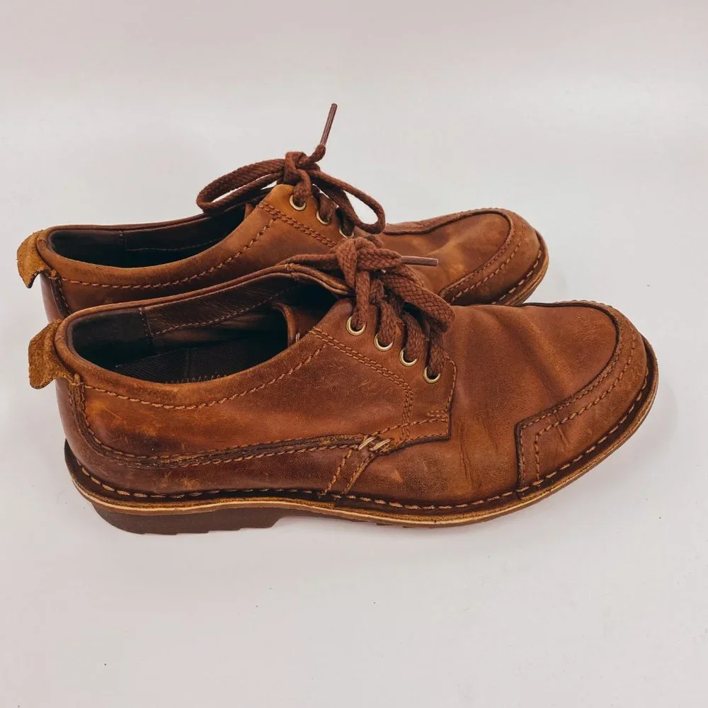 Clarks Genuine Leather Lace Up Loafer Shoes 7 - Picture 4 of 7